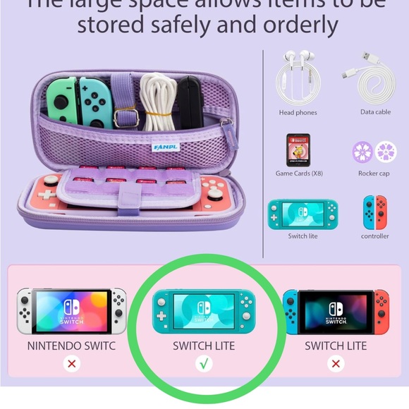 HYPERCASE Purple Carrying Case for Nintendo Switch Lite, LITE ONLY - Picture 6 of 10